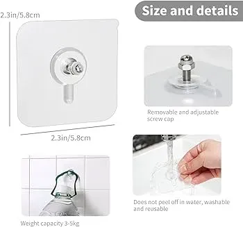Transparent wall hooks(10 pcs) packet